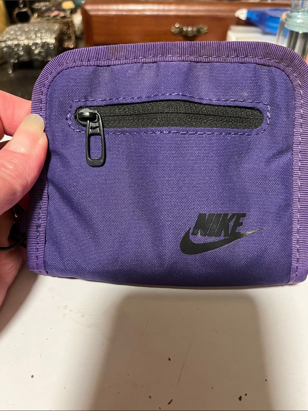 Nike Purple Zip Pouch Wallet with Front Pocket